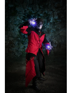 Costume da Elfo Oscuro Night Charm (rosso-nero)