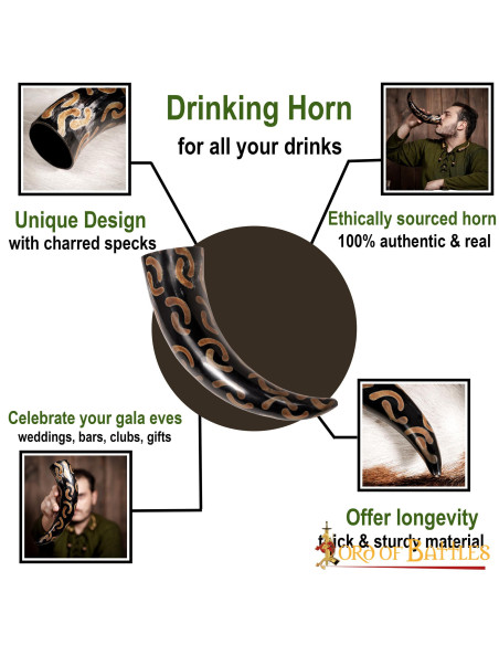 Corno di bue per bere, design Mezze Lune