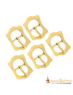 Set di 5 fibbie in ottone del tardo medioevo