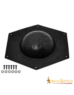 Umbo esagonale per scudo romano in acciaio nero