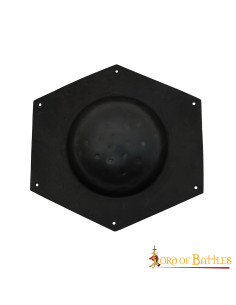 Umbo esagonale per scudo romano in acciaio nero 2