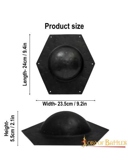 Umbo esagonale per scudo romano in...