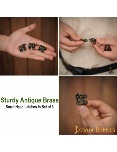 Set di 3 piccole chiusure in ottone