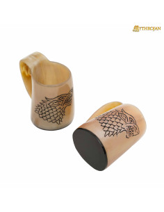 Set vichingo di 2 bicchieri da vino design Fenrir Wolf