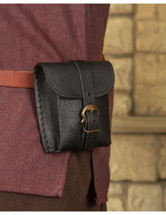 Borsa tipo marsupio medievale Geralt in nero (14x12 cm.)