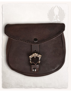 Borsa medievale León, tipo marsupio in marrone (20x18 cm.)