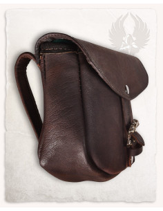 Borsa medievale León, tipo marsupio in marrone (20x18 cm.) 2