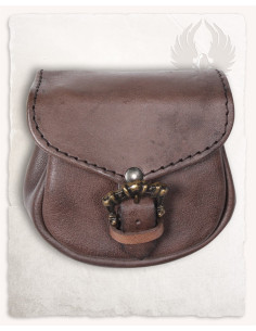Borsa medievale León, tipo marsupio in marrone (14x14 cm.)