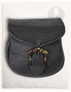 Borsa medievale León, tipo marsupio in nero (14x14 cm.)