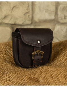 Borsa medievale León, tipo marsupio in nero (14x14 cm.) 2