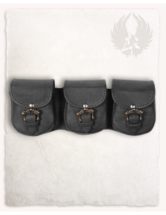 Set di 3 marsupi medievali con leone in nero