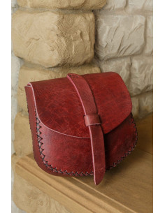 Borsa Luis medievale, tipo marsupio in Bordeaux (22x23 cm.)