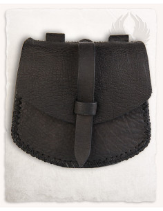 Borsa medievale Luis, tipo marsupio in nero (22x23 cm.)