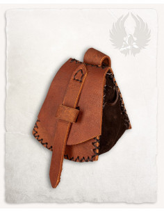 Borsa medievale Luis, tipo marsupio in marrone (10x12 cm.)
