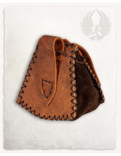 Borsa medievale Luis, tipo marsupio in marrone (10x12 cm.) 2