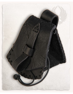 Borsa medievale Luis, tipo marsupio in nero (10x12 cm.)