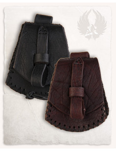 Borsa medievale Luis, tipo marsupio in nero (10x12 cm.) 2