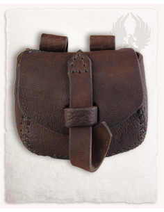 Borsa medievale Luis, tipo marsupio in marrone (15x18 cm.)