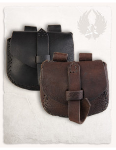 Borsa medievale Luis, tipo marsupio in marrone (15x18 cm.) 2