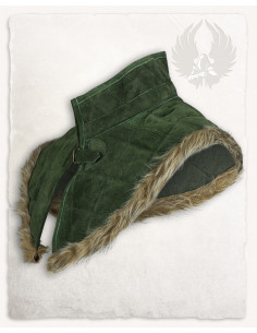Gorgiera medievale Nimue in pelle scamosciata - Verde Oliva 2