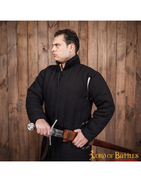 Cintura con spada in pelle marrone