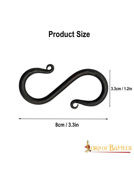 Set di 5 ganci a S in ferro battuto
