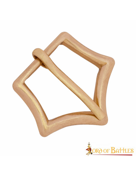 Fibbia a corona pentagonale in ottone...