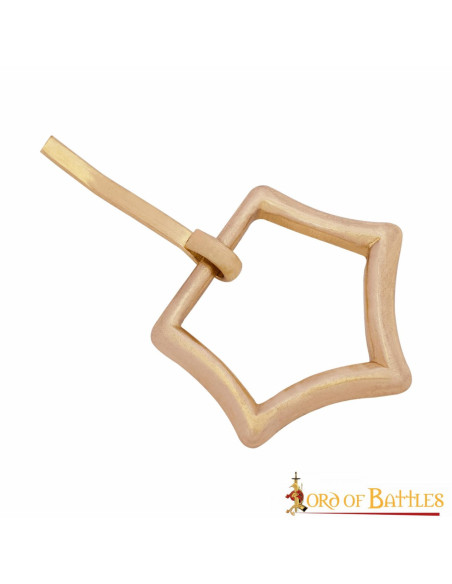 Fibbia a corona pentagonale in ottone...