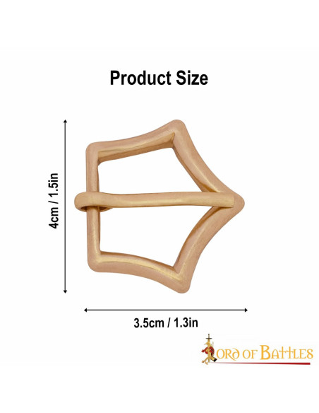 Fibbia a corona pentagonale in ottone...