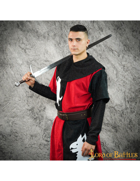 Tabardo medievale Drago rosso-nero...