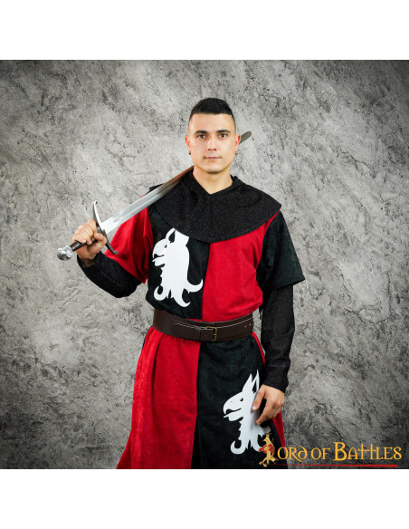Tabardo medievale Drago rosso-nero...