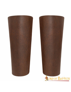 Bracciali medievali in pelle liscia marrone (23 cm.)