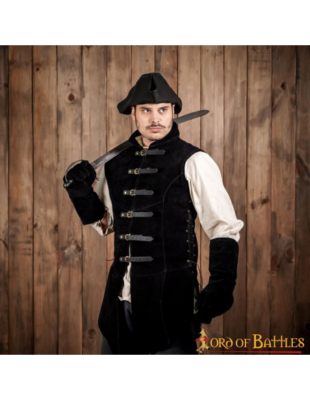 Gilet medievale in pelle scamosciata...