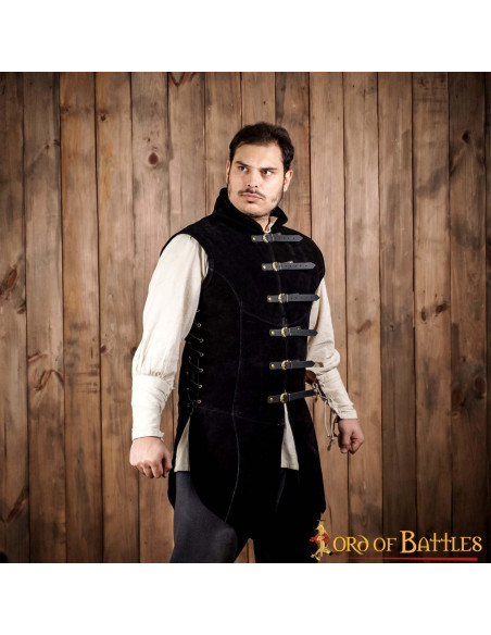 Gilet medievale in pelle scamosciata...