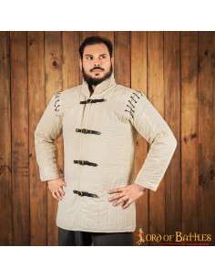 Gambeson medievale imbottito tipo 1, ecru