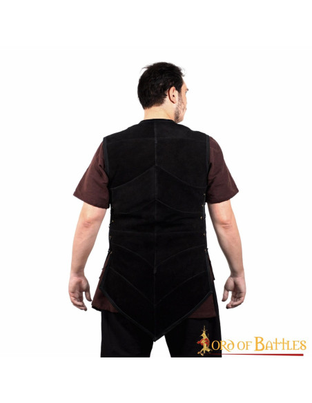 Gilet in pelle scamosciata pirata...