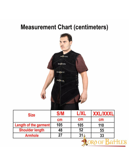Gilet in pelle scamosciata pirata...