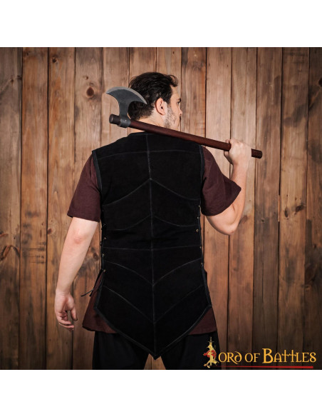 Gilet in pelle scamosciata pirata...