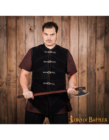 Gilet in pelle scamosciata pirata...