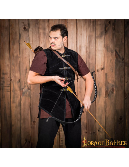 Gilet in pelle scamosciata pirata...