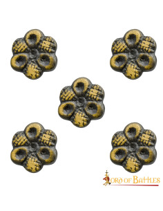 Set di 5 fiori decorativi in ottone per abbigliamento o...