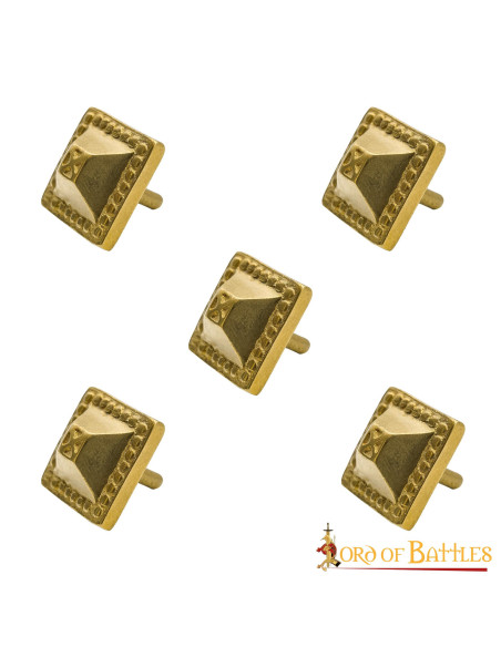 Set di 5 puntine decorative in ottone...