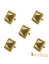Set di 5 puntine decorative in ottone per abbigliamento o pelletteria (1,2 cm.)