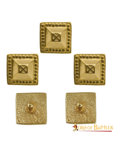 Set di 5 puntine decorative in ottone...