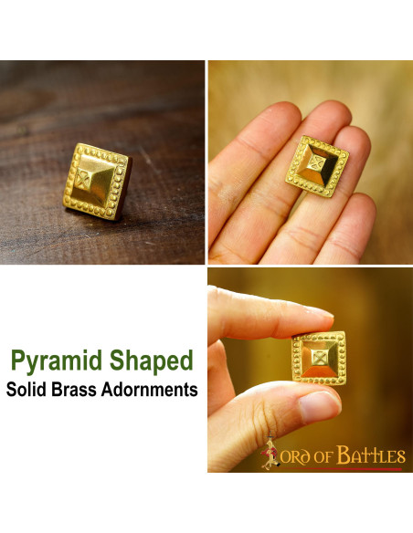 Set di 5 puntine decorative in ottone...