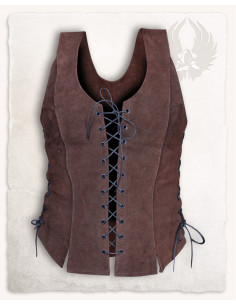 Corpetto medievale in pelle modello Caty, marrone