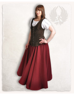 Corpetto medievale in pelle modello Caty, marrone 2
