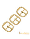 Set di 3 fibbie in ottone per cinturini per armature (2,5x3 cm.)