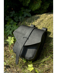 Borsa medievale modello Tostig, in pelle nera