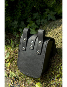 Borsa medievale modello Tostig, in pelle nera 2